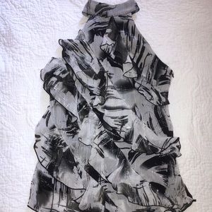 Black and gray blouse.